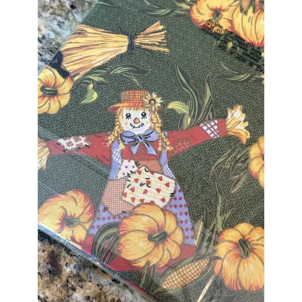 Miles Kimball FABRIC Harvest Tablecloth 66x84” Scarecrows Pumpkins Brand New